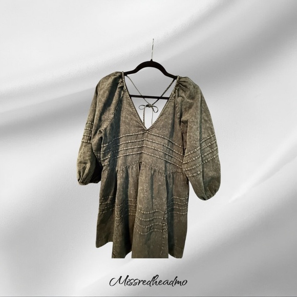 Mustard Seed Black Denim Dress - Picture 2 of 6